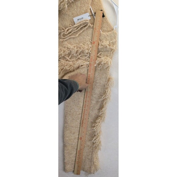 NASTY GAL Knitted Fringe Long Sleeve Pullover Lace Up Front Sweater NWT Large - Picture 8 of 10
